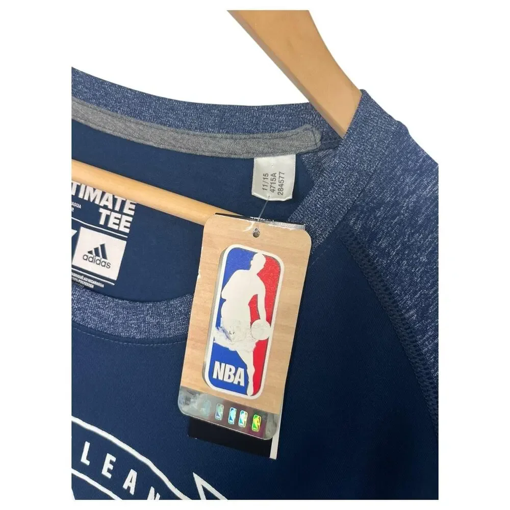New Orleans Pelicans Shirt Mens 2XL NBA Basketball Climalite Long Sleeve Adidas
